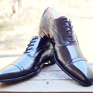 Calzoleria Harris 9-M Black Italian Oxford Dress Shoes